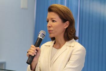 Вероника Крашенинникова выступила на факультете журналистики Санкт-Петербургского государственного университета перед первокурсниками и магистрантами 1 сентября 2014 г.